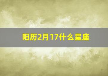 阳历2月17什么星座