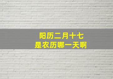 阳历二月十七是农历哪一天啊