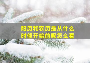 阳历和农历是从什么时候开始的呢怎么看