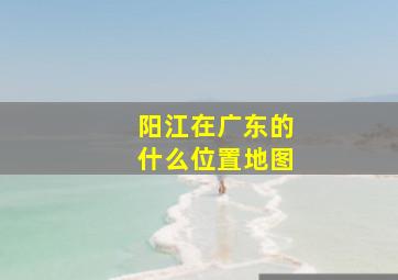 阳江在广东的什么位置地图