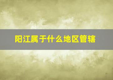 阳江属于什么地区管辖