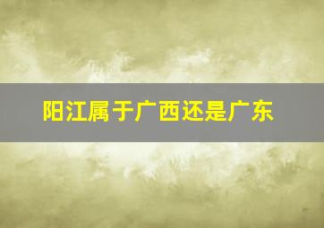 阳江属于广西还是广东