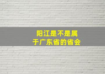 阳江是不是属于广东省的省会