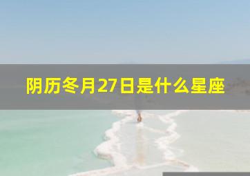 阴历冬月27日是什么星座