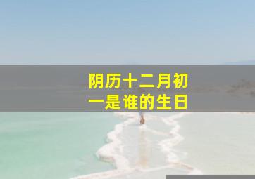 阴历十二月初一是谁的生日