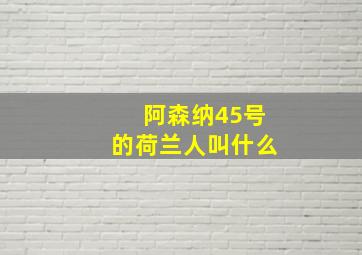 阿森纳45号的荷兰人叫什么