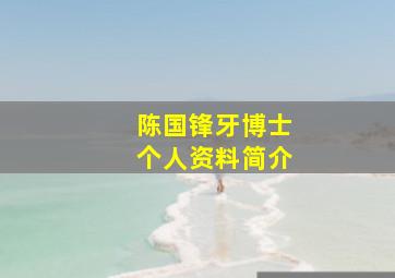 陈国锋牙博士个人资料简介