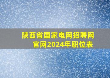 陕西省国家电网招聘网官网2024年职位表