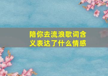 陪你去流浪歌词含义表达了什么情感