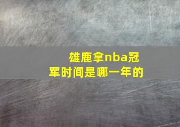 雄鹿拿nba冠军时间是哪一年的