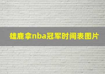 雄鹿拿nba冠军时间表图片