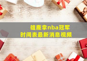 雄鹿拿nba冠军时间表最新消息视频