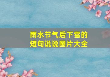 雨水节气后下雪的短句说说图片大全