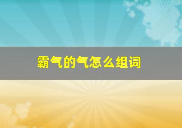 霸气的气怎么组词