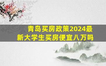 青岛买房政策2024最新大学生买房便宜八万吗