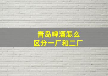 青岛啤酒怎么区分一厂和二厂