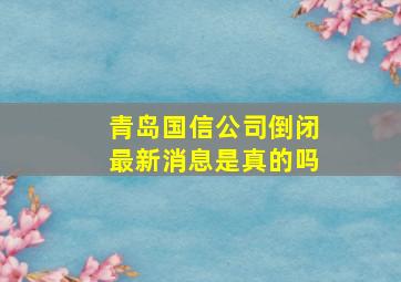 青岛国信公司倒闭最新消息是真的吗