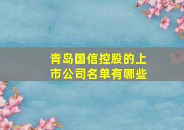 青岛国信控股的上市公司名单有哪些