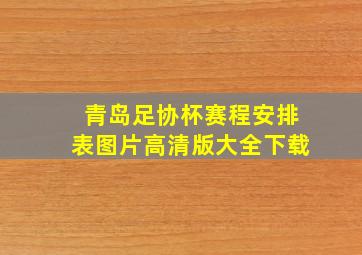 青岛足协杯赛程安排表图片高清版大全下载