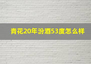 青花20年汾酒53度怎么样