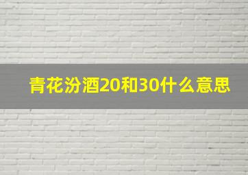 青花汾酒20和30什么意思