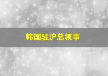 韩国驻沪总领事