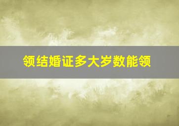 领结婚证多大岁数能领