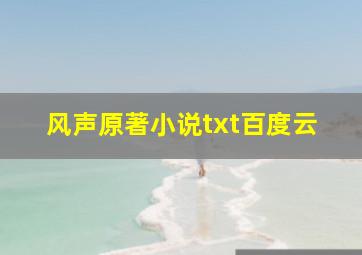 风声原著小说txt百度云