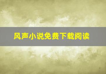 风声小说免费下载阅读