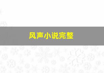 风声小说完整