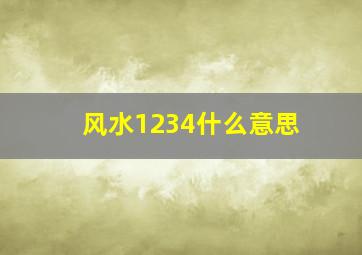 风水1234什么意思