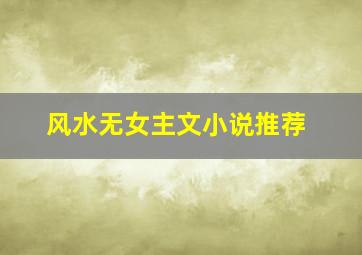 风水无女主文小说推荐