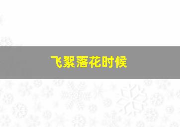 飞絮落花时候