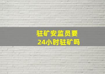 驻矿安监员要24小时驻矿吗