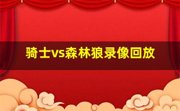 骑士vs森林狼录像回放