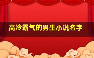 高冷霸气的男生小说名字