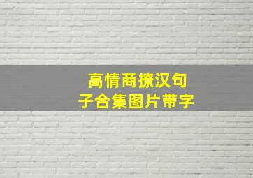 高情商撩汉句子合集图片带字