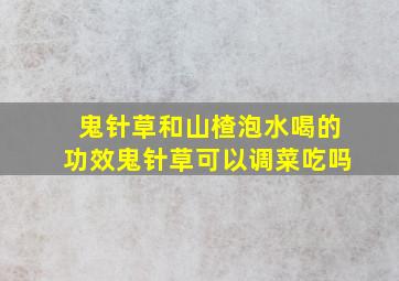 鬼针草和山楂泡水喝的功效鬼针草可以调菜吃吗