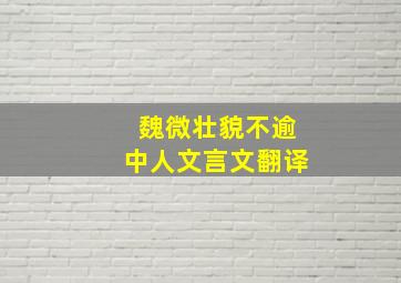 魏微壮貌不逾中人文言文翻译