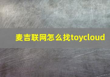 麦吉联网怎么找toycloud