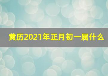 黄历2021年正月初一属什么