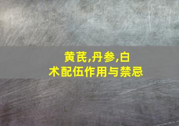 黄芪,丹参,白术配伍作用与禁忌