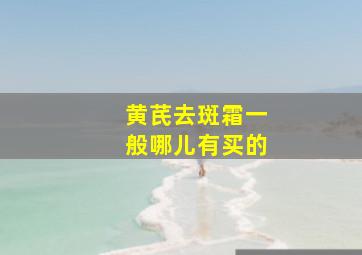 黄芪去斑霜一般哪儿有买的