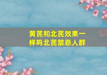 黄芪和北芪效果一样吗北芪禁忌人群