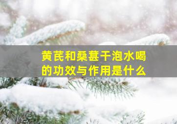 黄芪和桑葚干泡水喝的功效与作用是什么