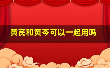 黄芪和黄芩可以一起用吗