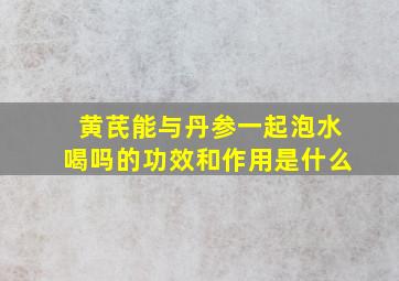 黄芪能与丹参一起泡水喝吗的功效和作用是什么