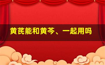 黄芪能和黄芩、一起用吗