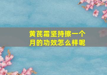 黄芪霜坚持擦一个月的功效怎么样呢