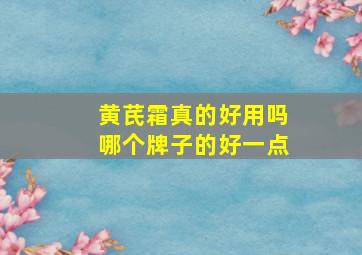 黄芪霜真的好用吗哪个牌子的好一点